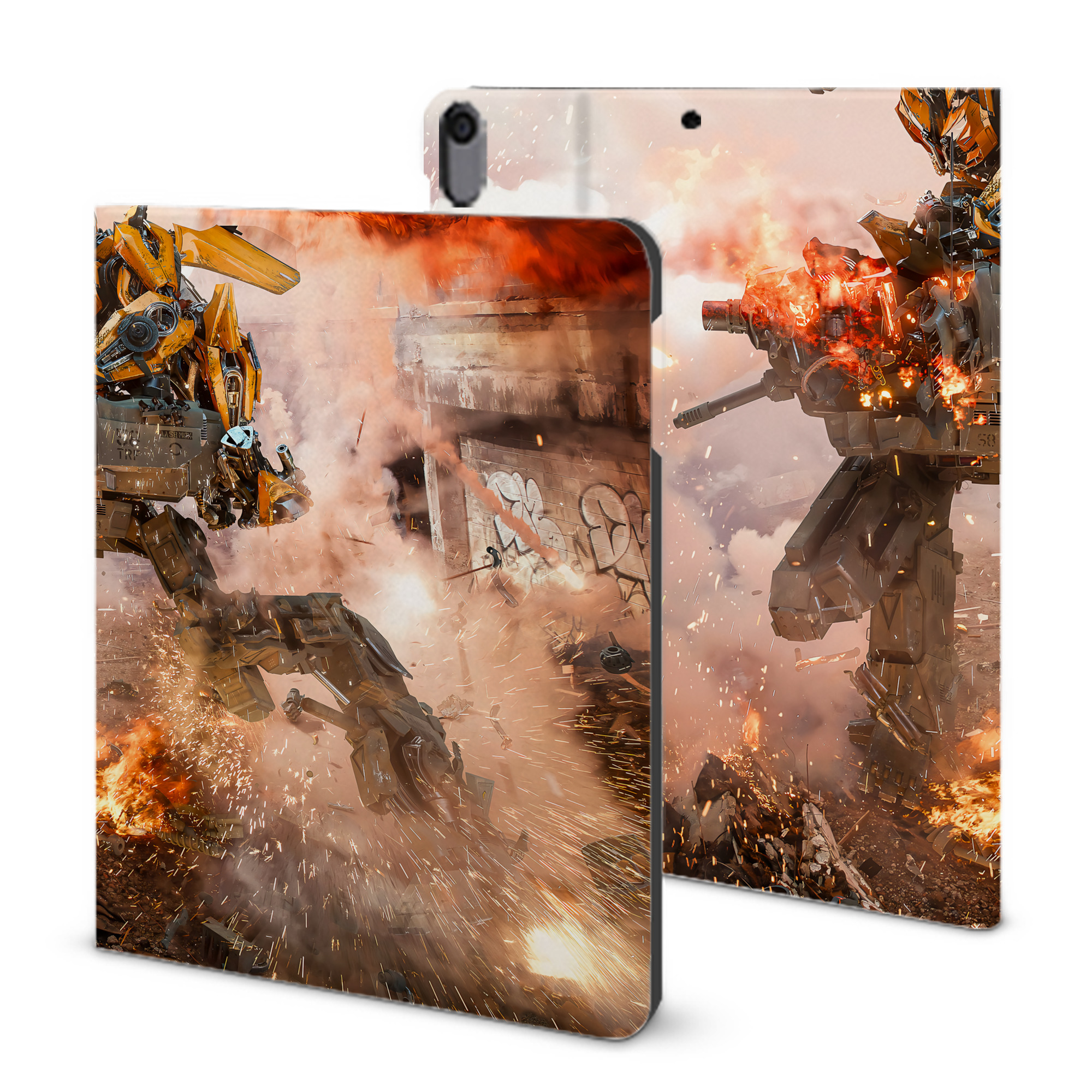 （画像用） Transformers トランスフォーマー IPad ケース ブック型 PUレザー TPU 耐衝撃 軽量 薄型 ペン収納なし 全面保護 IPad 各モデル対応